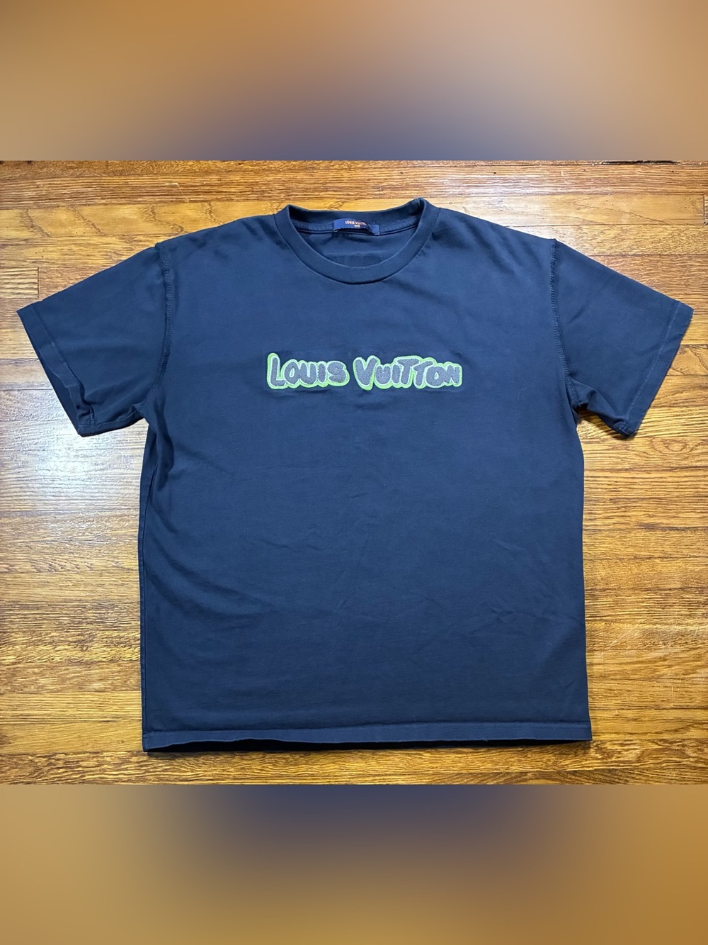 Louis Vuitton Men's Navy Short Sleeve T-Shirt, Size XL